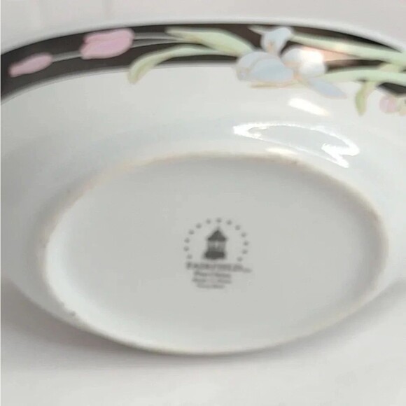 Fairfield Vanessa Gravy Boat with Plate Gold trim Floral Vintage Discontinued - Picture 7 of 16